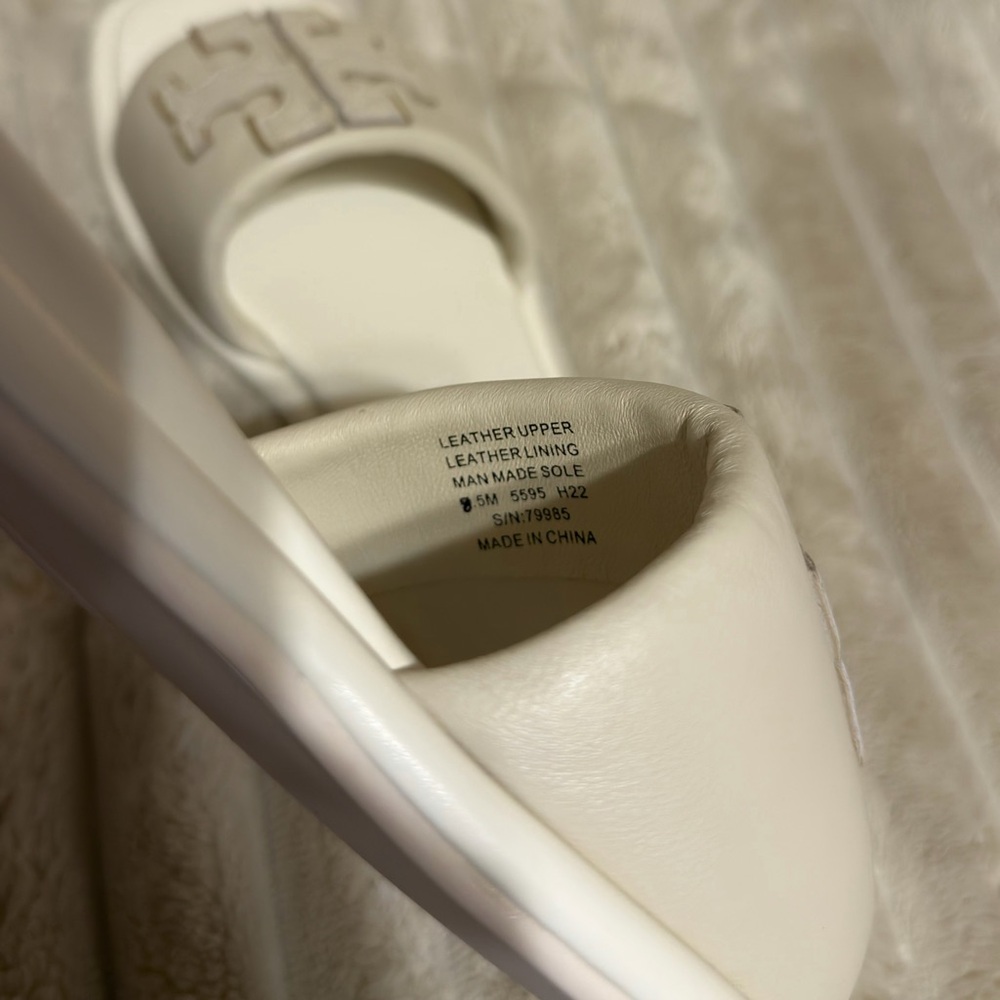 Tory Burch Double T Sport Slide Light Cream / Gold Women’s Size 8.5 - Picture 6 of 6